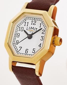 商品Limit | Limit octagonal faux leather watch in burgundy,商家ASOS,价格¥152图片