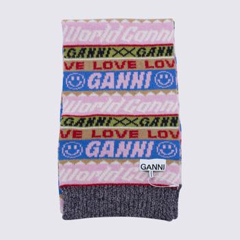 Ganni | MULTICOLOUR WOOL BLEND SCARF商品图片,7.4折