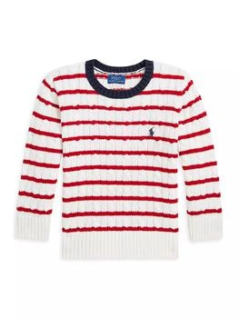 Ralph Lauren | Little Boy's & Boy's Striped Cable-Knit Cotton Sweater,商家Saks Fifth Avenue,价格¥521