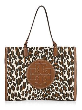 tory burch托特包海淘, Tory Burch | Ella Leopard Canvas Tote商品图片 7折