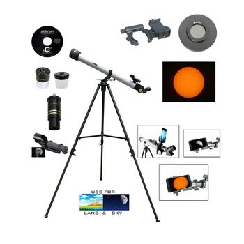商品800mm x 60mm Day and Night Telescope Kit Plus Smartphone Adapter and Solar Filter Cap图片
