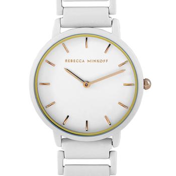 推荐Rebecca Minkoff Major White Matte Paint Stainless Steel Bracelet Watch 2200395商品