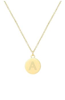 Savvy Cie Jewels | 18K Gold Vermeil 12mm Initial Pendant Necklace - Multiple Initials Available商品图片,3折