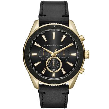 Armani Exchange | Men's Chronograph Black Leather Strap Watch 46mm商品图片,7.5折