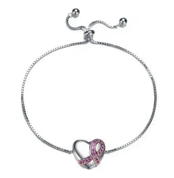 Rachel Glauber | Teens/Young Adults White Gold Plated with Heart Charm Adjustable Bracelet,商家Premium Outlets,价格¥530