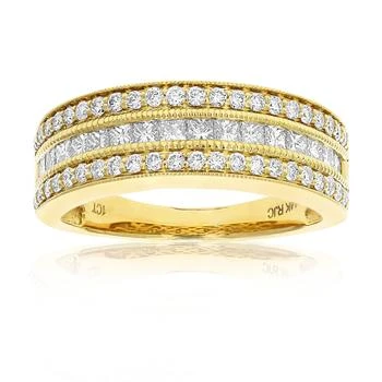 Vir Jewels | 1 cttw Princess and Round Diamond Wedding Band with Milgrain 14K Yellow Gold,商家Premium Outlets,价格¥9531