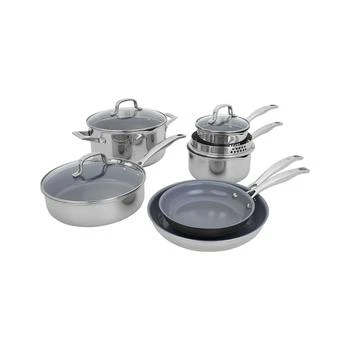 ZWILLING | Henckels Clad H3 Stainless Steel Ceramic Nonstick 10 Piece Cookware Set,商家Macy's,价格¥2245