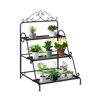 商品3 Tier Metal Plant Stand Ladder Flower Pot Rack Shelf Indoor & Outdoor图片