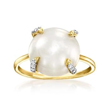 Ross-Simons | Ross-Simons 12-12.5mm Cultured Mabe Pearl and . Diamond Ring in 14kt Yellow Gold,商家Premium Outlets,价格¥3698