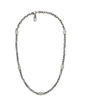 Gucci | Gucci Mens Sterling Silver Cable Chain GG Necklace商品图片,6.5折