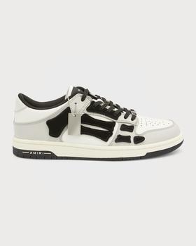 AMIRI | Men's Skeleton Appliqué Leather Low-Top Sneakers商品图片,