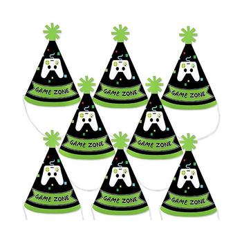 商品Game Zone - Mini Cone Pixel Video Game Party or Birthday Party Hats - Small Little Party Hats - Set of 8图片