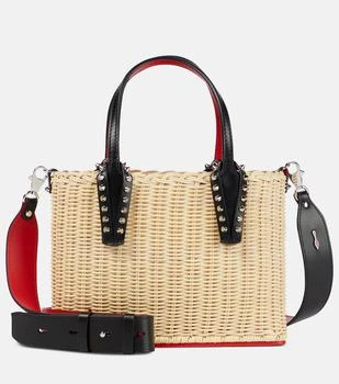 推荐Cabata Small raffia and leather tote商品