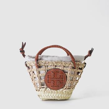 Tory Burch Womens Ella Mini Basket Beige Tote Bag product img