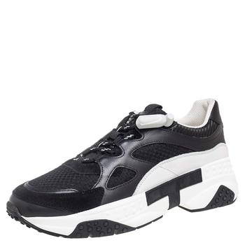 推荐Tod's White/Black Leather and Mesh Lace Up Sneakers Size 42.5商品
