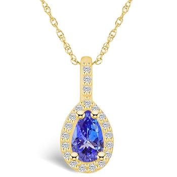 商品Macy's | Tanzanite (7/8 Ct. t.w.) and Diamond (1/5 Ct. t.w.) Halo Pendant Necklace,商家Macy's,价格¥12918图片