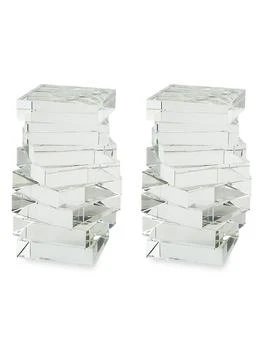 Tizo | Clear Crystal Twisted Bookend Pair,商家Saks Fifth Avenue,价格¥1682