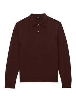 Theory | Toby Montana Wool Long-Sleeve Polo Shirt商品图片,