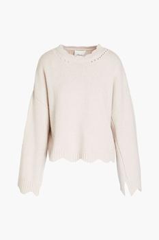推荐Pointelle-trimmed wool and cashmere-blend sweater商品