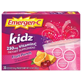 商品Kidz Vitamin C 250 mg Drink Mix with B Vitamins and Electrolytes Fruit Punch图片
