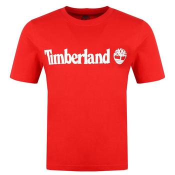 Timberland | Red Organic Cotton Logo T Shirt商品图片,额外7.5折, 额外七五折