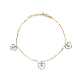 Macy's | Heart Anklet in 14k Yellow and White Gold,商家Macy's,价格¥3346