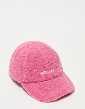 推荐COLLUSION Unisex borg logo cap in pink商品
