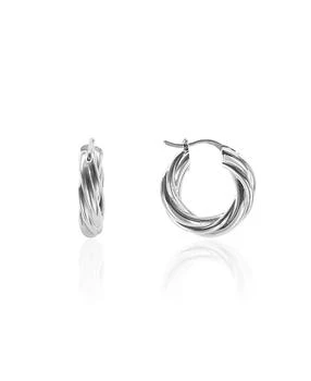 OMA THE LABEL | Abma 1.1"  Small  Hoop in White Gold- Plated Brass,商家Macy's,价格¥388