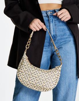 asos腋下包, ASOS | ASOS DESIGN shoulder bag with hardware detail in monogram商品图片 5折
