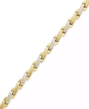 Macy's | 10k Gold and White Gold Bracelet, Two-Tone X Bracelet,商家Macy's,价格¥3727