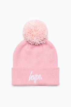 商品HYPE ACCESSORIES | HYPE KIDS PINK BOBBLE SCRIPT BEANIE,商家JustHype,价格¥80图片