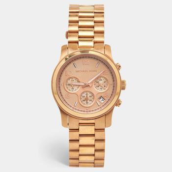 推荐Mickael Kors Champagne Rose Gold Plated Stainless Steel Runway MK5128 Women's Wristwatch 38 mm商品