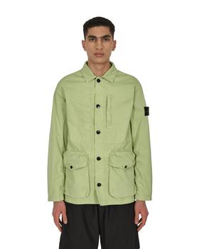 更多stone island, Stone Island | Garment Dyed 'OLD' Effect Overshirt Green商品图片 6.5折×额外8.6折, 额外八六折