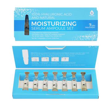 推荐100% Hyaluronic Acid And Natural Moisturizing Serum Ampoule Set,Anti Aging Anti Wrinkle, 7 Day Treatment For All Skin Types商品