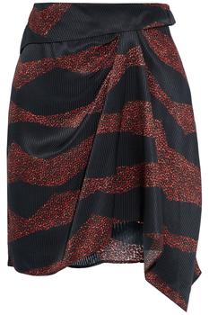 推荐Rosana draped printed satin-jacquard mini skirt商品