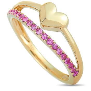 商品LB Exclusive | 14K Yellow Gold Ruby Heart Ring,商家Jomashop,价格¥2136图片