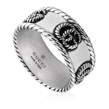 Gucci | Rope GG Marmot Sterling Silver 9mm Ring,商家Jomashop,价格¥2160