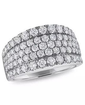 Macy's | Diamond 5-Row Pave Band Ring (2 ct. t.w.) in 14k White Gold,商家Macy's,价格¥44139