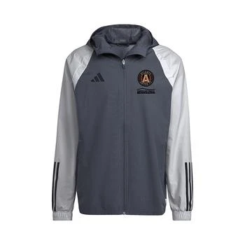 Adidas | Men's Charcoal Atlanta United FC All-Weather Raglan Hoodie Full-Zip Jacket 7.4折