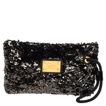 推荐Louis Vuitton Black Sequins Pochette Rococo Clutch商品