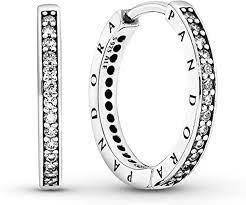 潘多拉耳钉, PANDORA | Sparkle Logo Hoop Earrings商品图片 