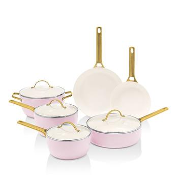 商品Reserve Blush Healthy Ceramic Nonstick Cookware, Set of 10图片