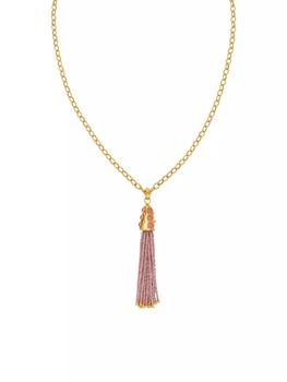 Sylvia Toledano | Gio 22K-Gold-Plated & Pink Jade Tassel Pendant Necklace,商家Saks Fifth Avenue,价格¥3681