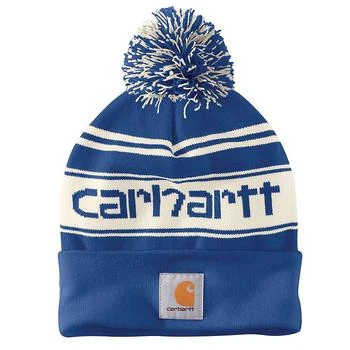 Carhartt | Carhartt Men's Knit Pom-Pom Cuffed Logo Beanie 额外7.5折, 额外七五折