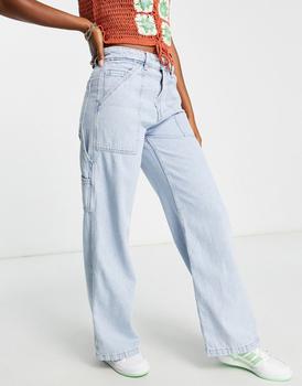 product Stradivarius minimal straight pocket jean in light wash image