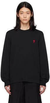 AMI | Black Ami de Cœur Long Sleeve T-Shirt,商家Ssense US,价格¥1089