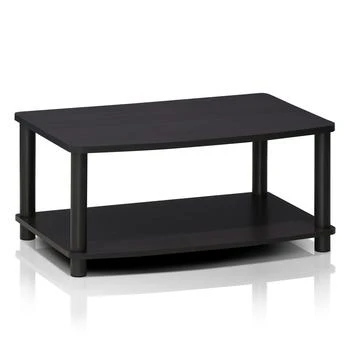 Furinno | 13191DWN Turn-N-Tube No Tools 2-Tier Elevated TV Stands, Dark Walnut,商家Premium Outlets,价格¥447