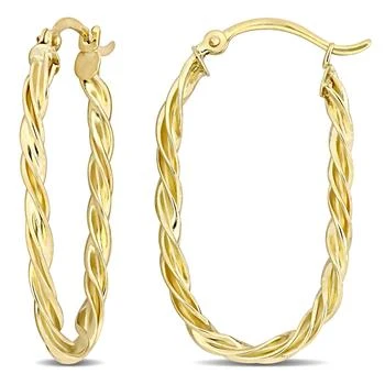Mimi & Max Twist Hoop Earrings in 10k Yellow Gold