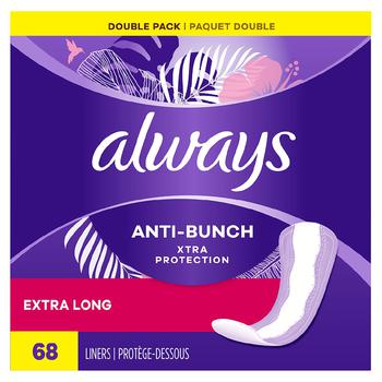 商品Anti-Bunch Xtra Protection Daily Liners Unscented, Extra Long Absorbency图片