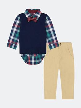 推荐Baby Boys 4-Piece Sweater Vest Holiday Set 3 6 MONTHS商品